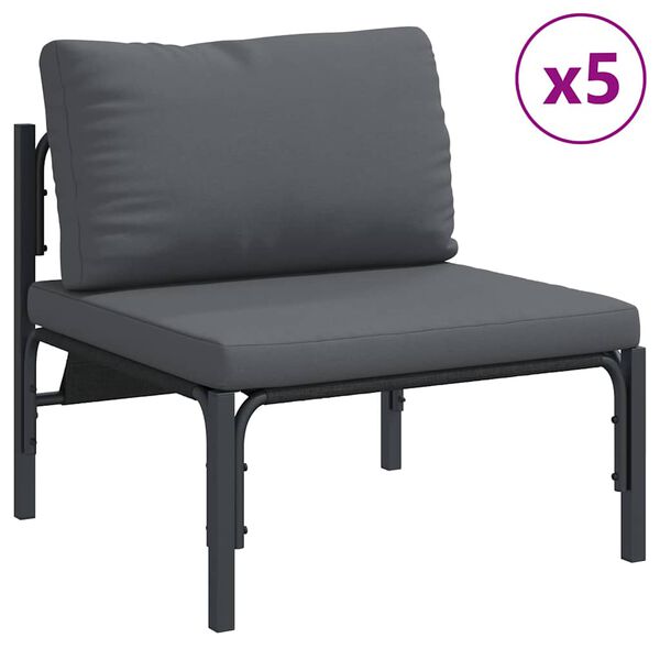 vidaXL Garten-Sofa-Set Anthrazit Stahl