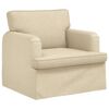 vidaXL Sofa 140cm 2 pcs Creme Metall