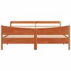 vidaXL Massivholzbett mit Kopfteil Wachsbraun 200x200 cm Kiefer