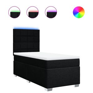 vidaXL Boxspringbett mit Matratze Schwarz 80x200 cm Stoff