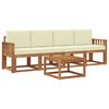 vidaXL Outdoor-Sofagarnitur mit Kissen 5 pcs Natur und Creme