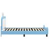 vidaXL Kinderbettgestell mit Kopfteil mit Kopfteil Blau 90 x 190 cm PU