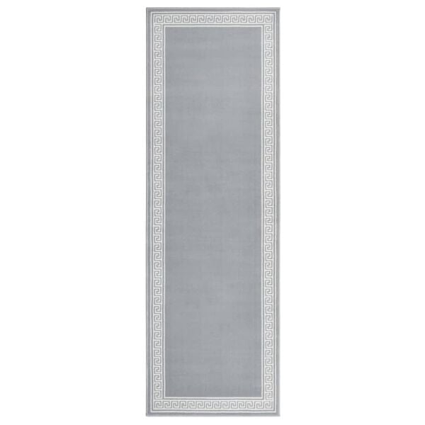 vidaXL Teppichl&auml;ufer BCF Grau mit Motiv 80x250 cm