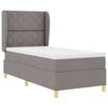 vidaXL Boxspringbett mit Matratze Dunkelgrau 90x190 cm Taupe