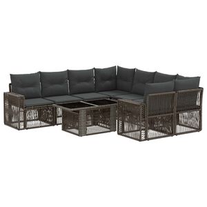 vidaXL Gartensofa-set 9 stk. Grau und Dunkelgrau Poly-Rattan