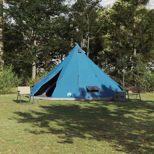vidaXL Familien-Tipi-Zelt mit Dach Blau und Grau 560 x 560 x 300 cm