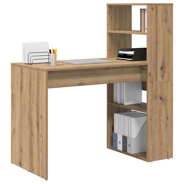 vidaXL Schreibtisch Artisan-Eiche 113 x 54 x 120 cm Holzwerkstoff