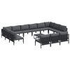 vidaXL Gartensofa-set 14 stk. Schwarz Stahl