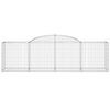 vidaXL Gabionen mit Hochbogen 7 Stk. 300x50x80/100 cm Verzinktes Eisen