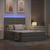 vidaXL Bett mit Stauraum und LED mit LED Taupe 140 x 190 cm Polyester