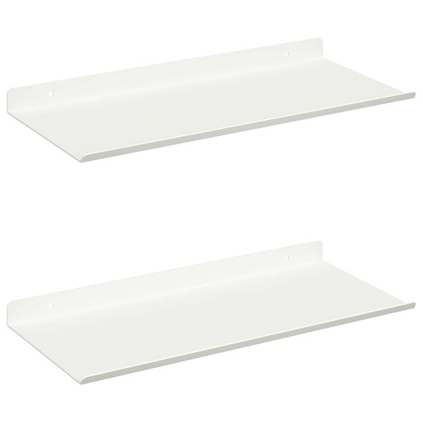 vidaXL Schwebendes Regal 2 pcs Wei&szlig; 40 x 18 x 2,5 cm Stahl