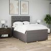 vidaXL Boxspringbett mit Matratze Taupe 160x200 cm Stoff