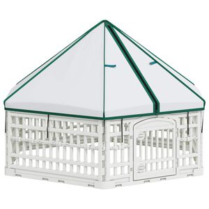 vidaXL 6-Panel-Hundespielplatz Wei&szlig; 122 x 106 x 79 cm Kunststoff