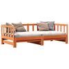 vidaXL Ausziehbares Tagesbett Wachsbraun 193,5 x 184 x 66 cm