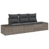 vidaXL Sofa Set mit Kissen 3 pcs Grau Poly-Rattan