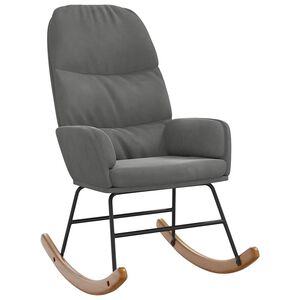 vidaXL Schaukelstuhl Dunkelgrau Samt
