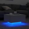 vidaXL Couchtisch mit LED-Leuchten Wei&szlig; 55x55x31 cm