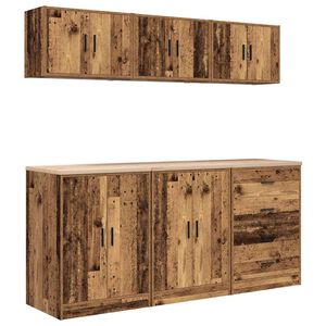 vidaXL Garagenschr&auml;nke 6 Stk. Altholz-Optik Holzwerkstoff