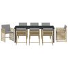 vidaXL Garten Essgruppe 9 pcs Beige Poly-Rattan