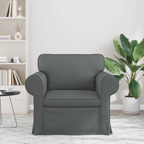 vidaXL Sofa Dunkelgrau 215 x 82 x 80 cm Stoff