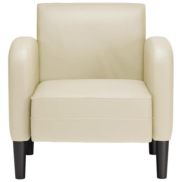 vidaXL Sessel mit Armlehnen Creme 54 cm Kunstleder