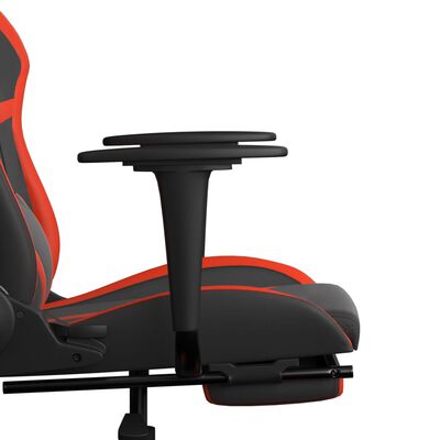 vidaXL Gaming-Stuhl mit Massage & Fußstütze Schwarz & Rot Kunstleder