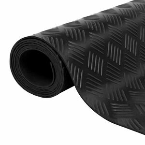 vidaXL Bodenbelag Schwarz 1 x 5 m Gummi