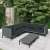 vidaXL 6-tlg. Garten-Lounge-Set mit Kissen Poly Rattan Dunkelgrau