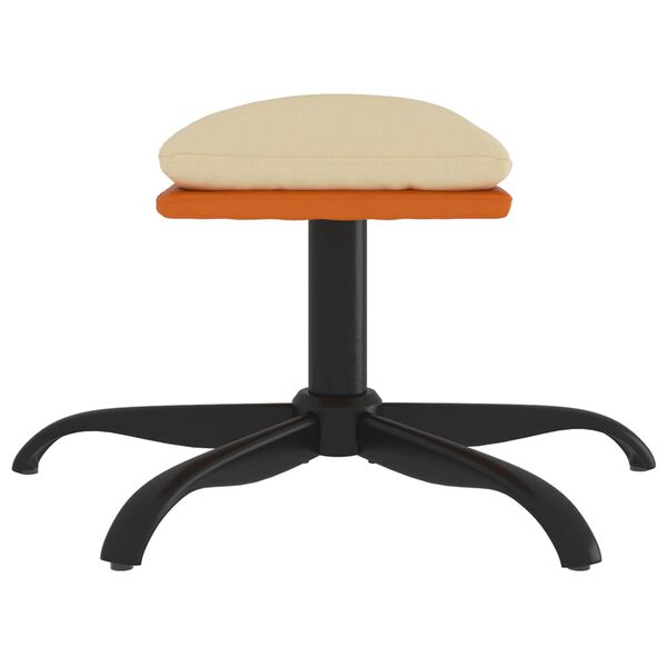 vidaXL Fußhocker Creme 60x60x36 cm Stoff und Kunstleder