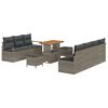 vidaXL Garten-Sofa-Set mit Kissen mit Speicher mit Kissen 10 pcs Grau