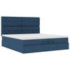 vidaXL Ottoman-Bett mit Matratzen Blau 200x200 cm Stoff