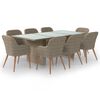 vidaXL 9-tlg. Garten-Essgruppe Poly Rattan Braun