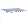 vidaXL Markise Manuell Einziehbar mit LED 500x350 cm Blau und Wei&szlig;