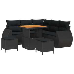 vidaXL Gartensofa-set 8 pcs Schwarz Poly-Rattan