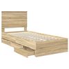 vidaXL Bettrahmen Sonoma-Eiche 90 x 190 cm Ingenieurs Holz