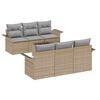 vidaXL Gartensofa-set 7 Stk. Beige und Grau Poly-Rattan