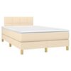 vidaXL Boxspringbett mit Matratze Creme 120x200 cm Stoff