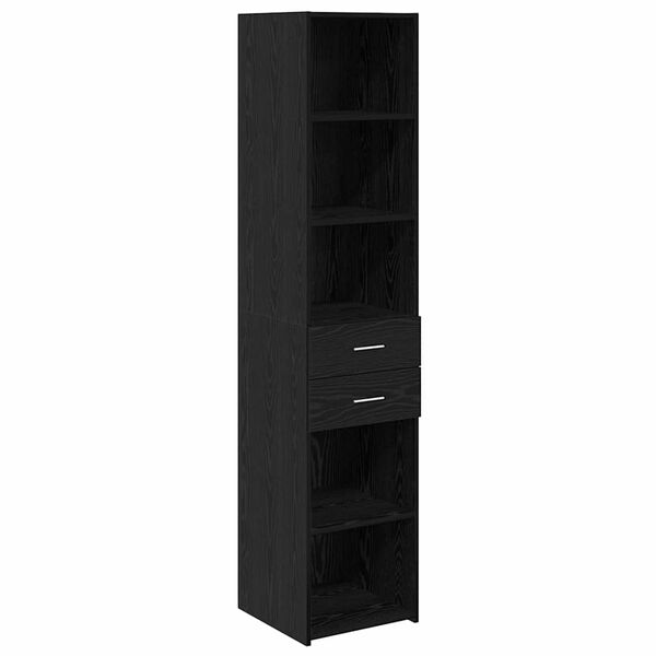 vidaXL Highboard Schwarz Eichen-Optik 40 x 42,5 x 185 cm Holzwerkstoff