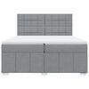 vidaXL Boxspringbett mit Matratze Hellgrau 200x200 cm Stoff