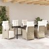 vidaXL Garten Essgruppe mit Kissen 7 pcs Beige Poly-Rattan