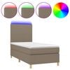 vidaXL Boxspringbett mit Matratze & LED Taupe 80x200 cm Stoff