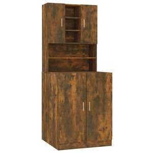 vidaXL Waschmaschinenschrank R&auml;uchereiche Holzwerkstoff