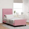 vidaXL Boxspringbett mit Kopfteil Rosa 90 x 190 cm Samt