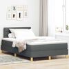 vidaXL Boxspringbett mit Matratze Dunkelgrau 120 x 200 cm Stoff