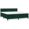 vidaXL Boxspringbett mit Matratze Dunkelgr&uuml;n 180x200 cm Samt
