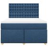 vidaXL Boxspringbett mit Matratze Blau 140x190 cm Stoff