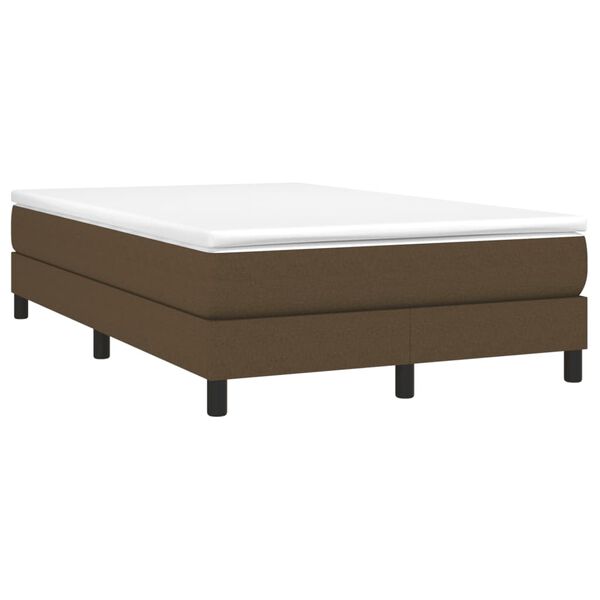 vidaXL Boxspringbett mit Matratze Dunkelbraun 120x190 cm Stoff