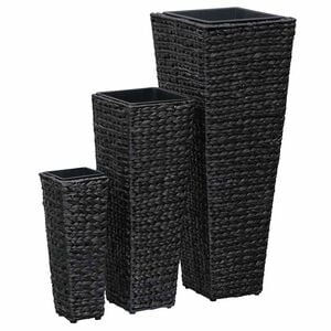 vidaXL Blumenk&uuml;bel 3 Stk. Wasserhyazinthe Schwarz