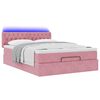 vidaXL Ottoman-Bett mit Matratze & LEDs Rosa 140x190 cm Samt