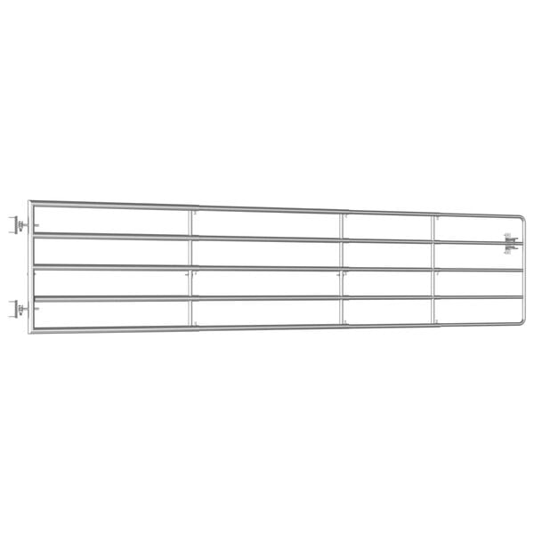 vidaXL 5-Rohre-Weidetor Stahl (150-400)×90 cm Silbern